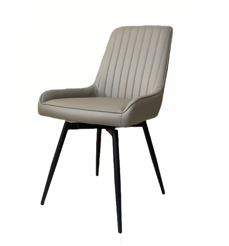 Swivel Upholstered Dining Chair, Black Legs