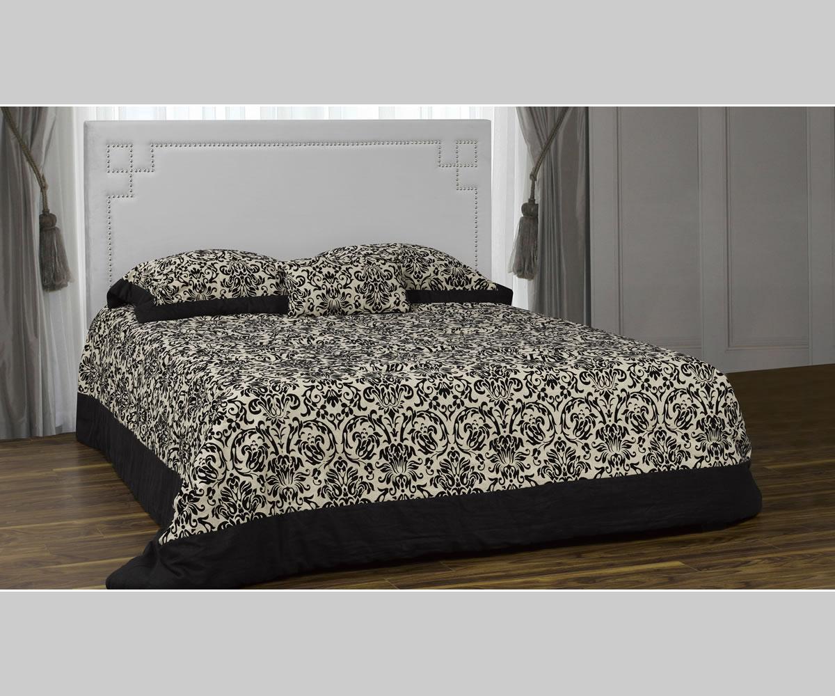 Felicita King Bed with Fabric Headboard, Stylish Grey Finish, Durable Foundation