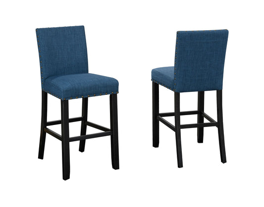 Upholstered 29'' Bar Stool, Set of 2 – Blue