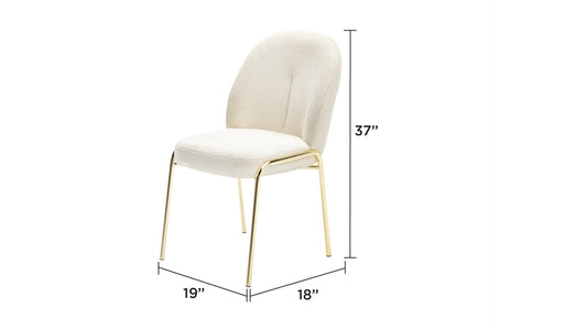 Topaza Fabric Dining Chair with Gold Legs
