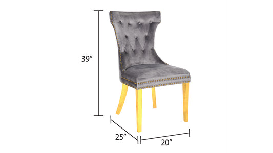 Ritana Velvet Dining Chair with Gold Legs