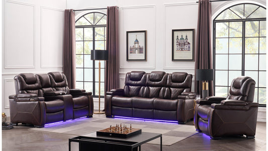 Lexus L1665 Power Reclining Living Room Set with LED USB