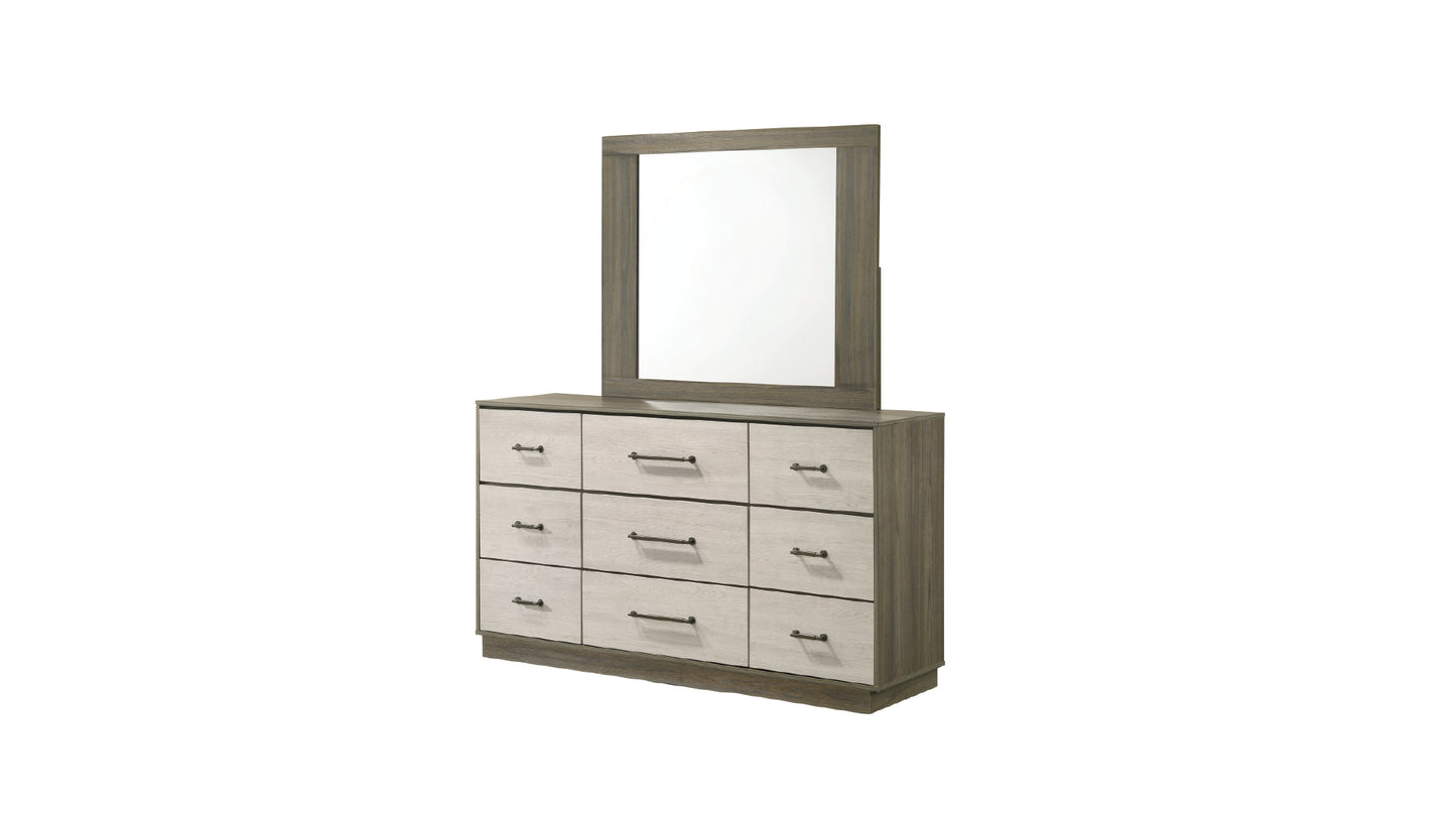 B1731-GEM Rustic Modern Grey Bedroom Set with Storage Headboard