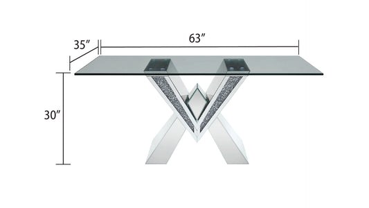 Jewelle Glass Top Dining Table
