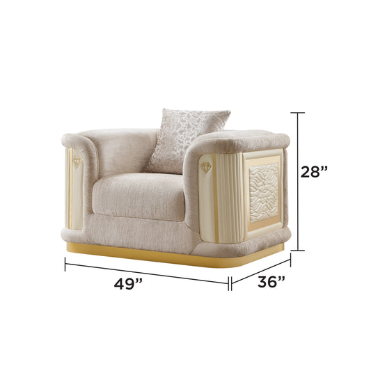 Bonavia Fabric Sofa, Loveseat & Chair Set