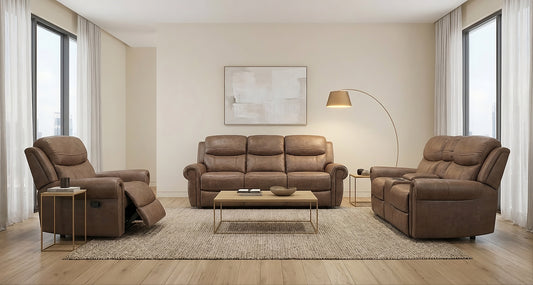 Suprema Faux Leather Reclining Sofa, Loveseat & Chair Set