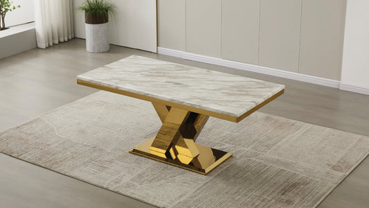 Paigeton Marble-Look Dining Table