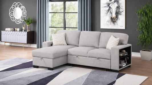 Pintora Fabric Sleeper Sectional Sofa
