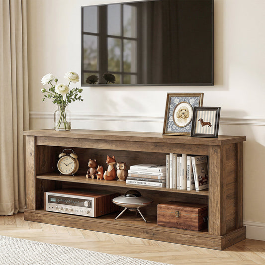 63" TV Stand for TVs up to 70", Entertainment Center TV Console Table with 2 Open Shelves