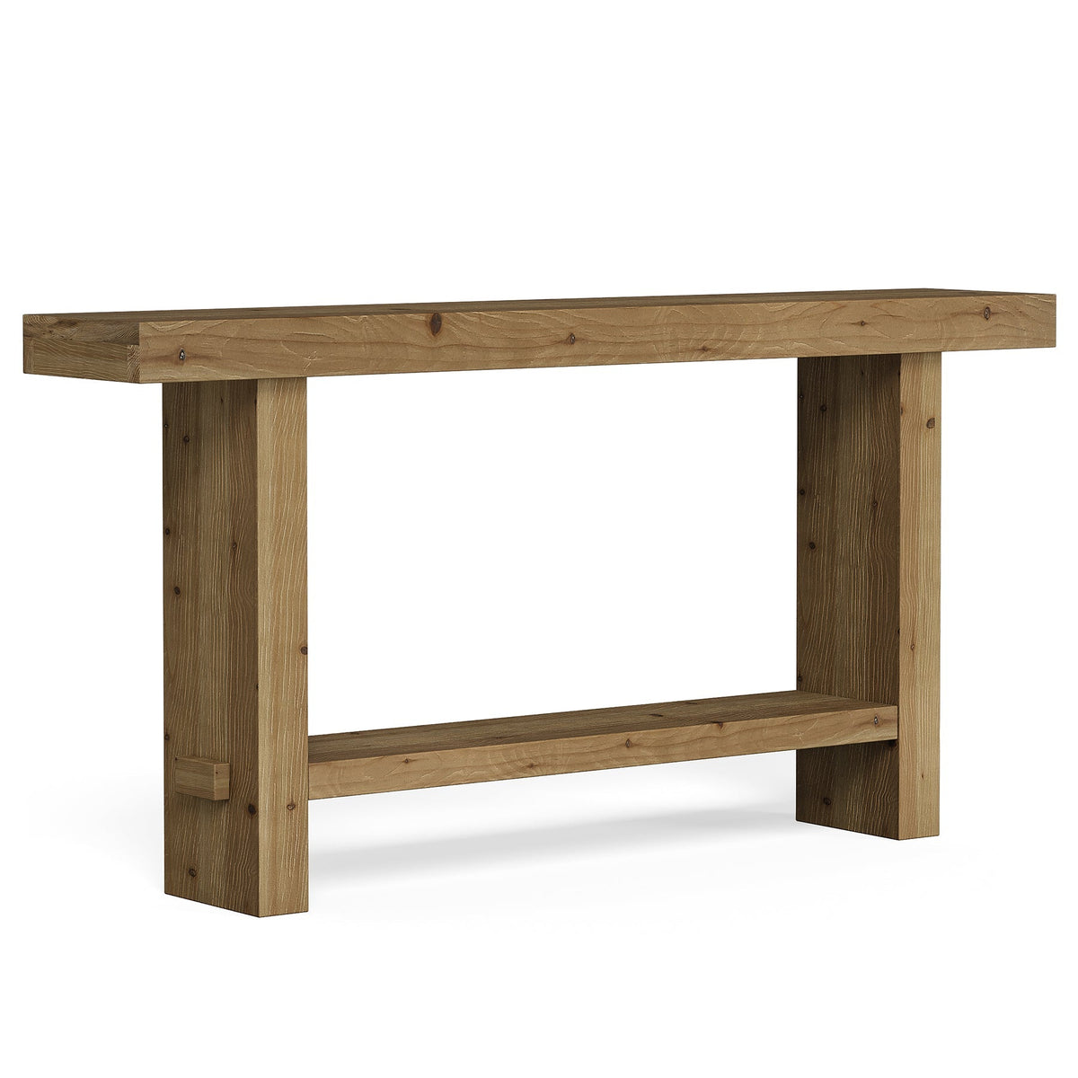 63" Solid Wood Console Table, 2-Tier Narrow Entryway Table for Hallway
