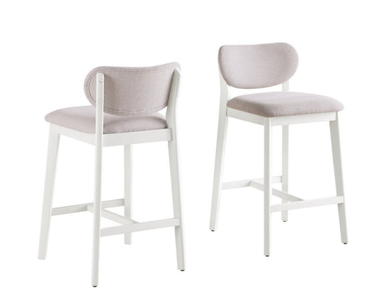 Curved Counter Stool, Set of 2 – Cream
