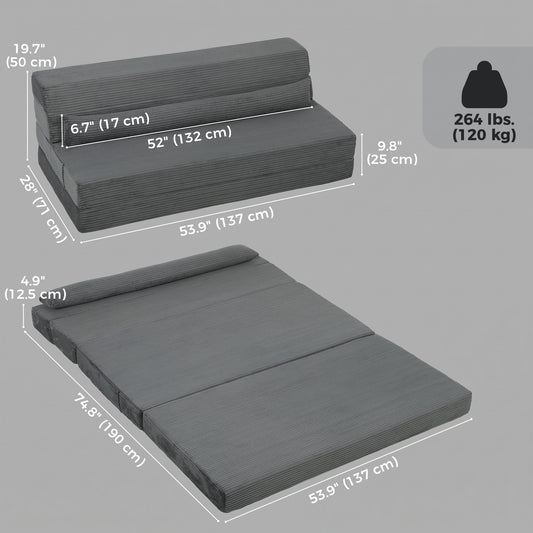 Four-Fold Floor Chair Sofa Bed – Large
