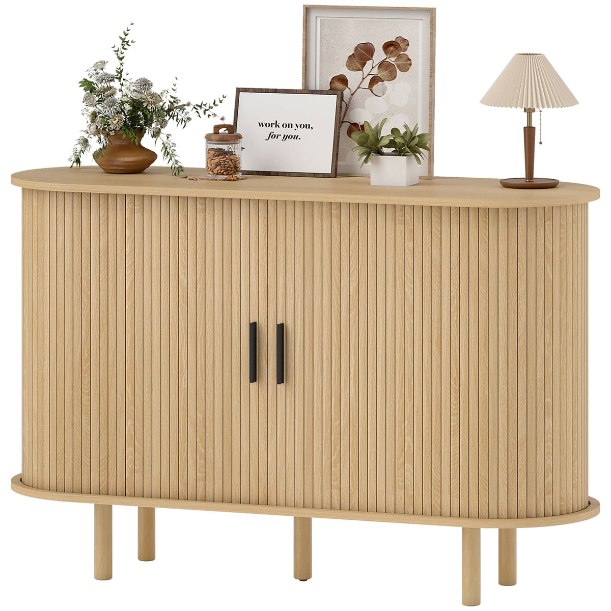Buffet Cabinet with Tambour Sliding Doors – 47"W x 31"H