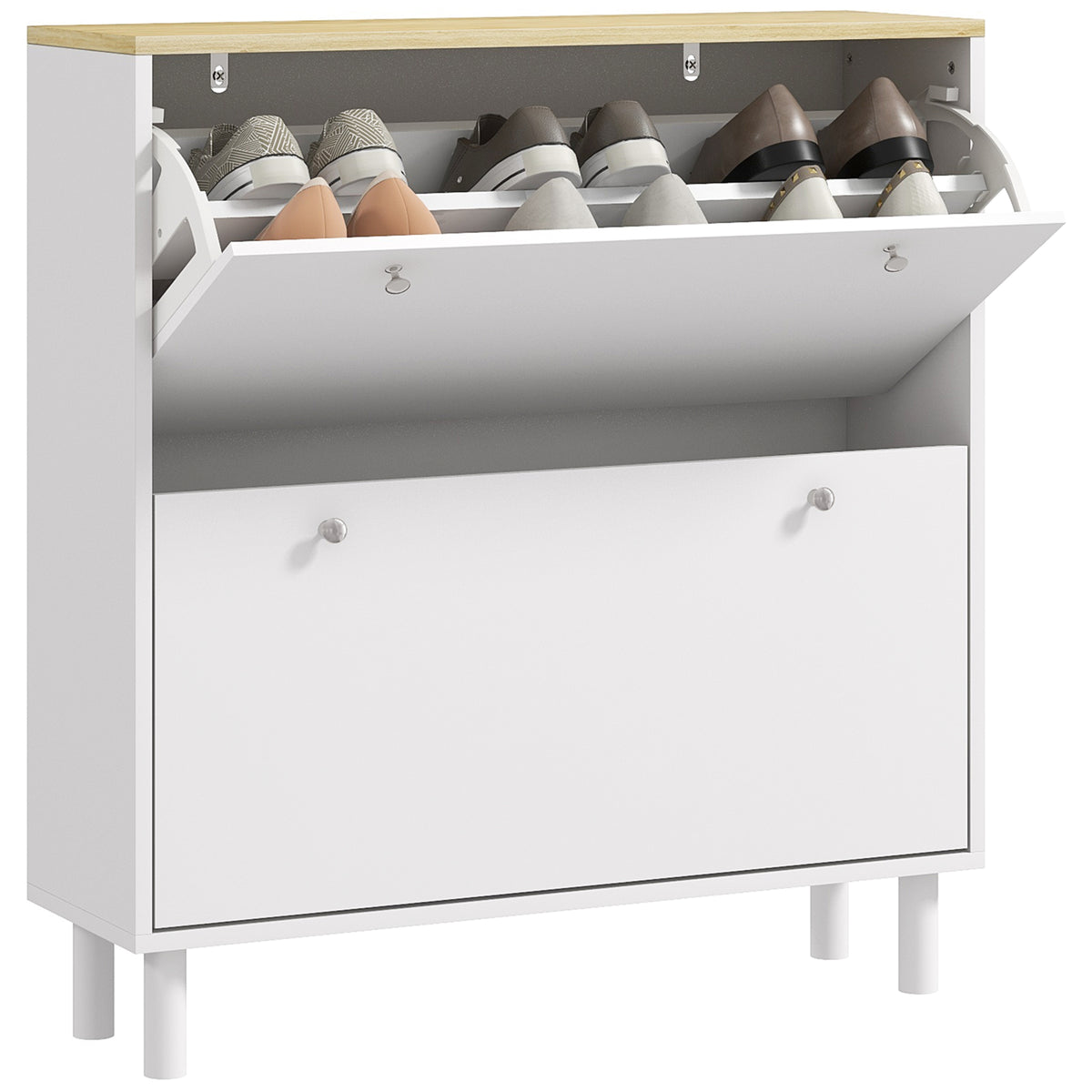 Shoe Cabinet with 2 Drawers and Adjustable Shelves – 32"W x 34"H