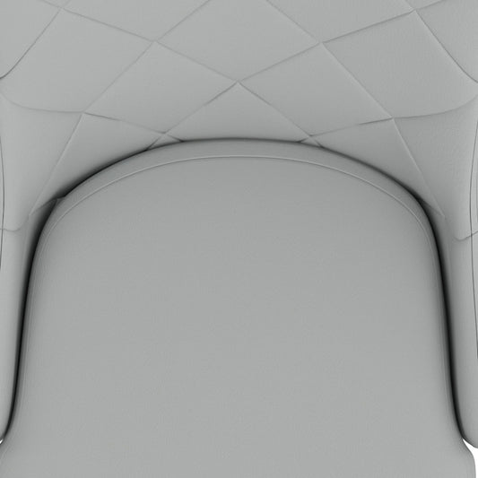 Curved-Back Faux Leather Dining Chair, Set of 2 in Light Grey and Chrome