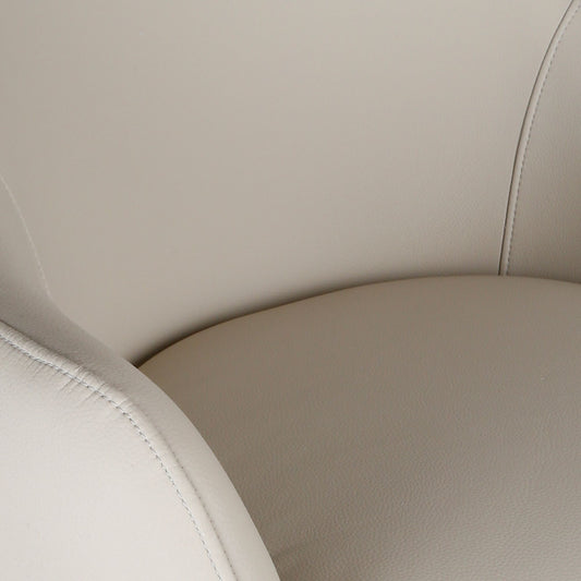 Faux Leather Swivel Dining and Accent Chair in Beige