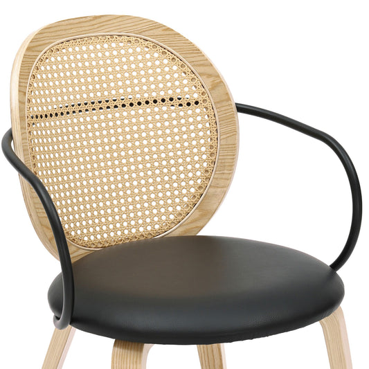 Wraparound Dining Chair, Set of 2 in Light Oak and Black