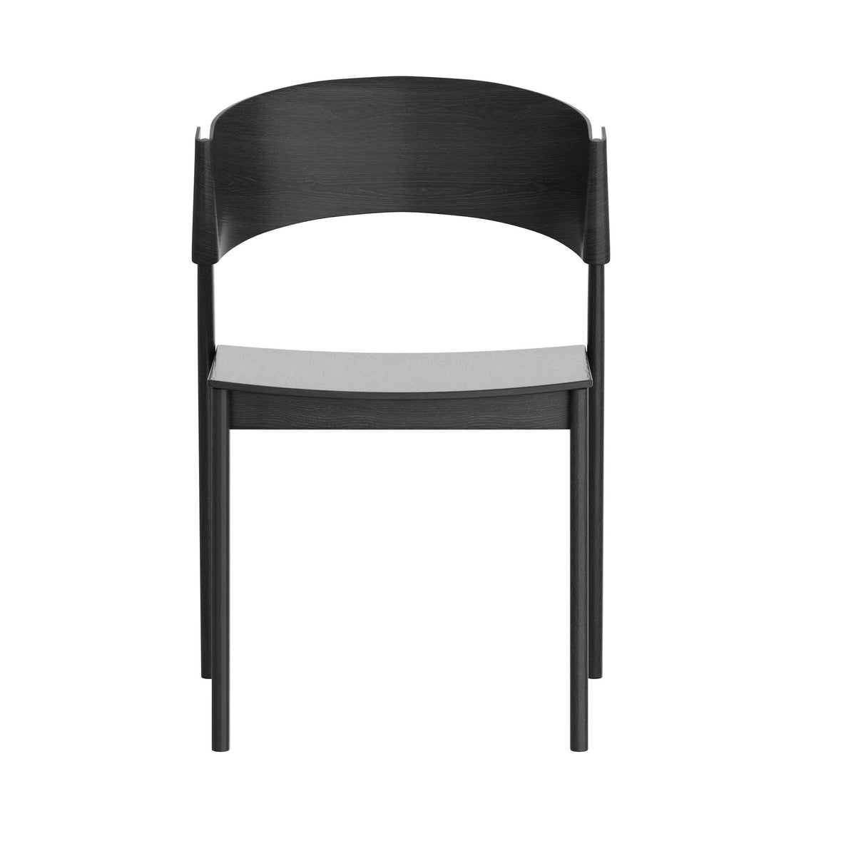 Stackable Solid Wood Dining Chair, Set of 2 in Black