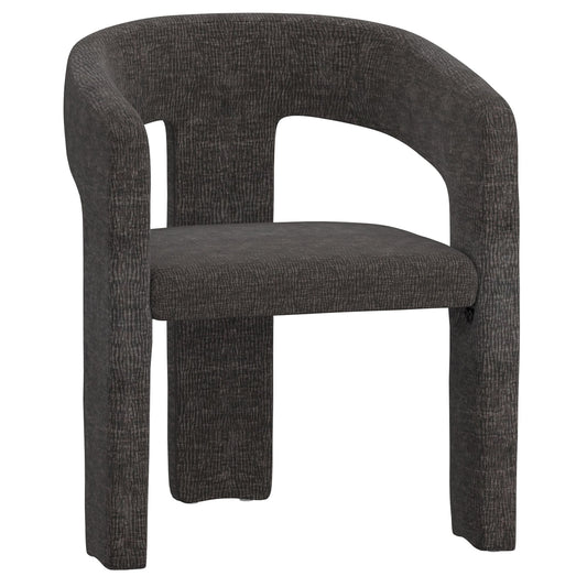 Curved-Back Upholstered Dining Chair, Set of 2 in Charcoal