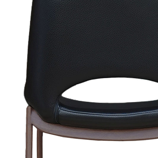 Faux Leather 30" Bar Stool in Black and Walnut