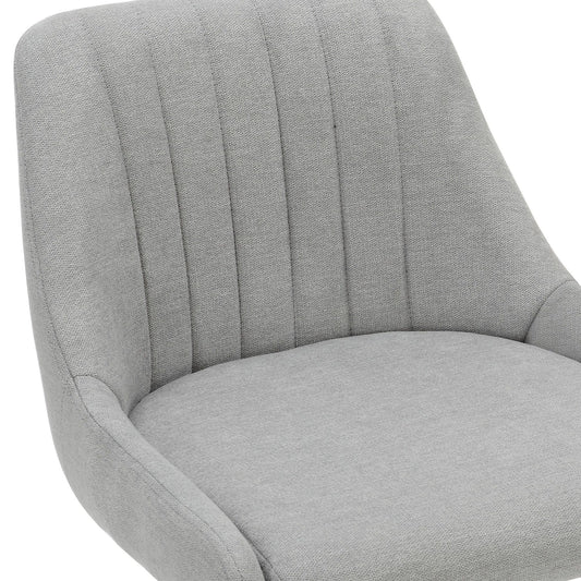 Wingback Upholstered Air-Lift Stool, Set of 2 in Grey Fabric and Black