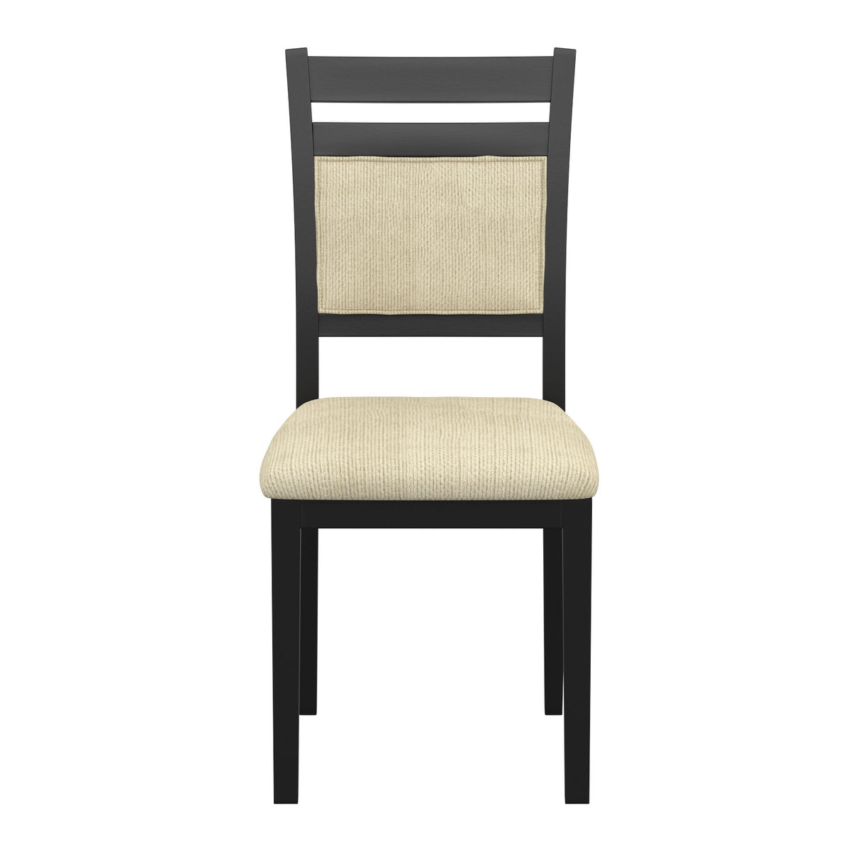 Wood Round 3-Piece Dining Set, Black Table and Black Chairs