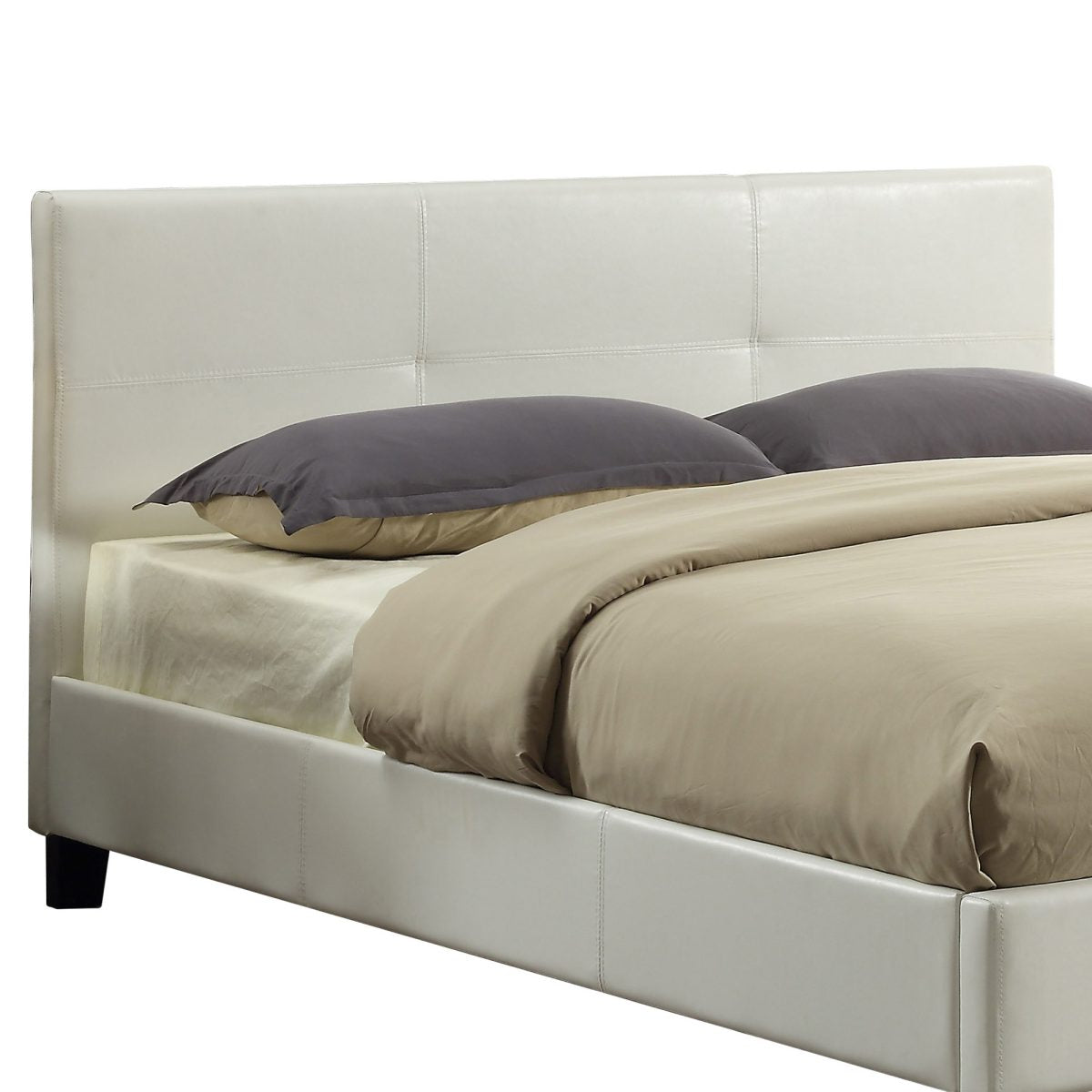 Titus T2358 Modern Grid Upholstered Platform Bed Frame
