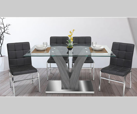Weston Tufted Faux Leather Dining Chairs, Set of 4 – Black