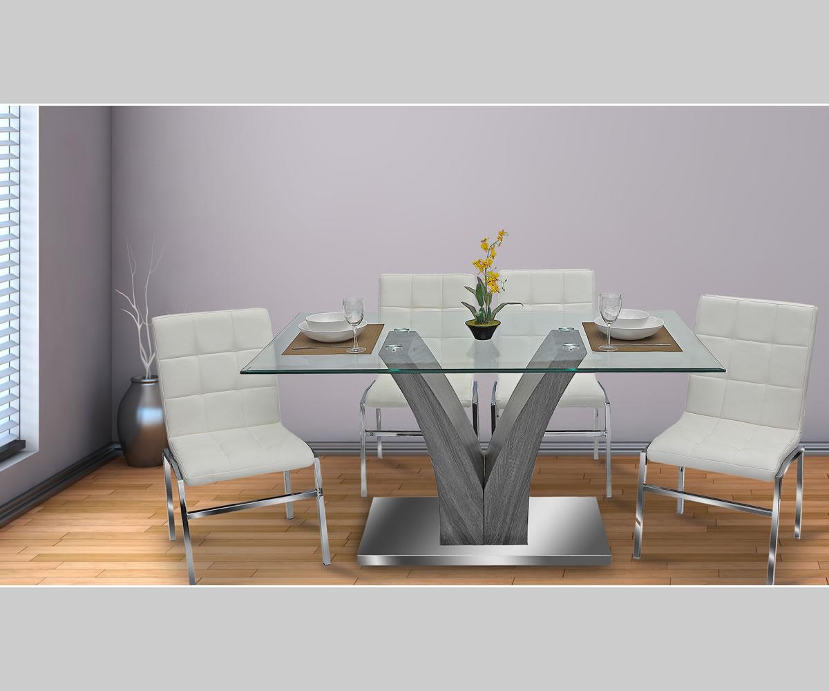 Elegant White Tufted Faux Leather Dining Chairs - Set of 4