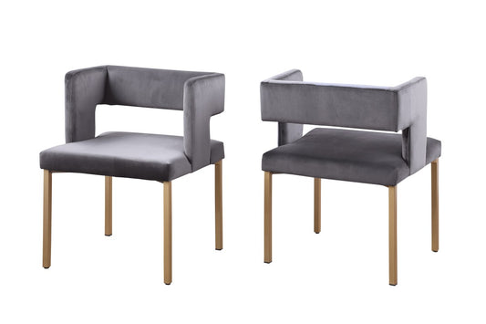 Velvet Dining Chair, Set of 2 – Grey