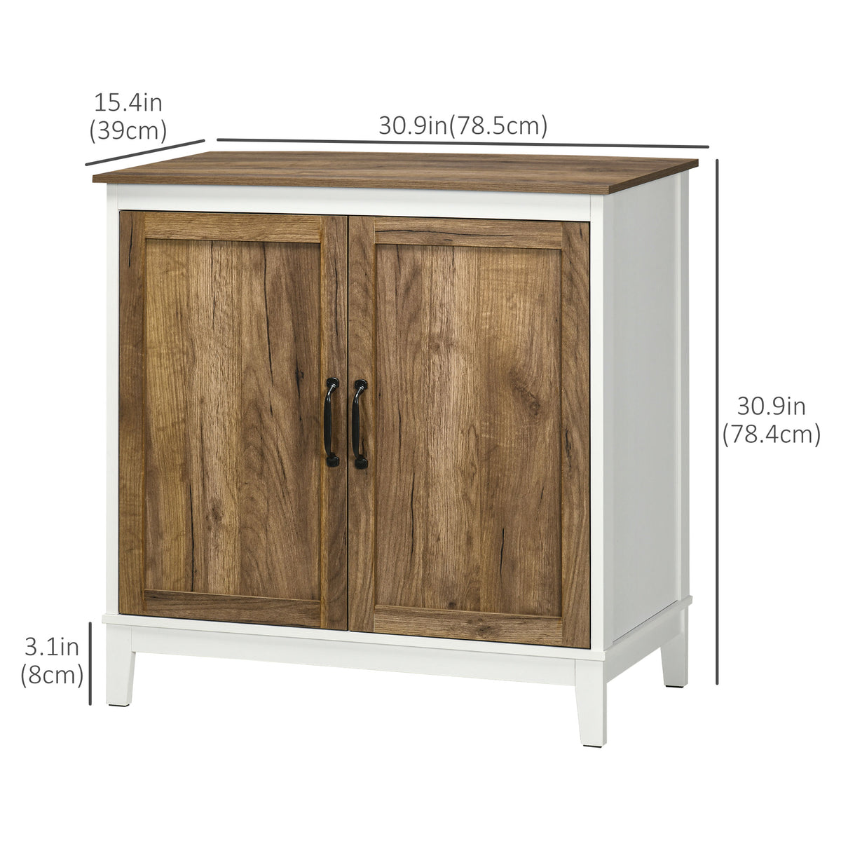 Farmhouse Sideboard with 2 Doors and Shelves – 31"W x 31"H