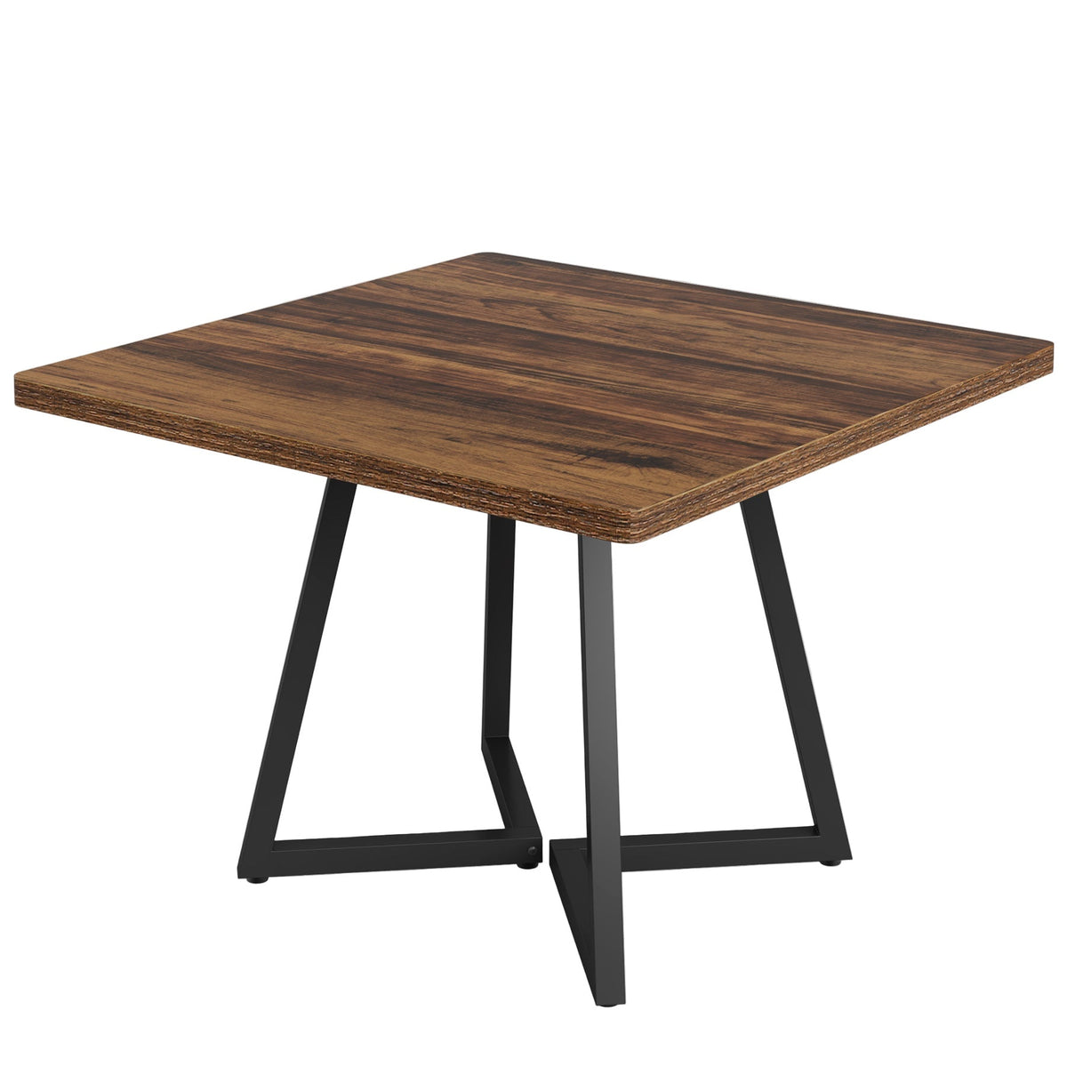 31.5" Square Dining Table for 4, Industrial Kitchen Table with Metal Base for Dining Room