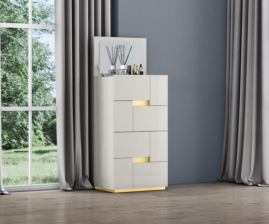 Triton Grey Bedroom Set: LED Bed, Wireless Charging, Bluetooth, Smooth Drawers