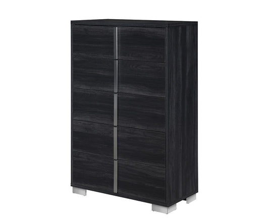 Freya Grey Modern Bedroom Set with LED Headboard, Durable Wood Construction