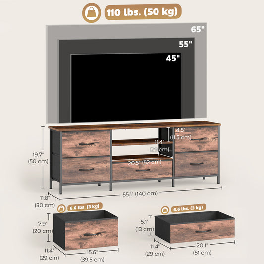TV Stand for TVs up to 65 Inch – 55" Wide