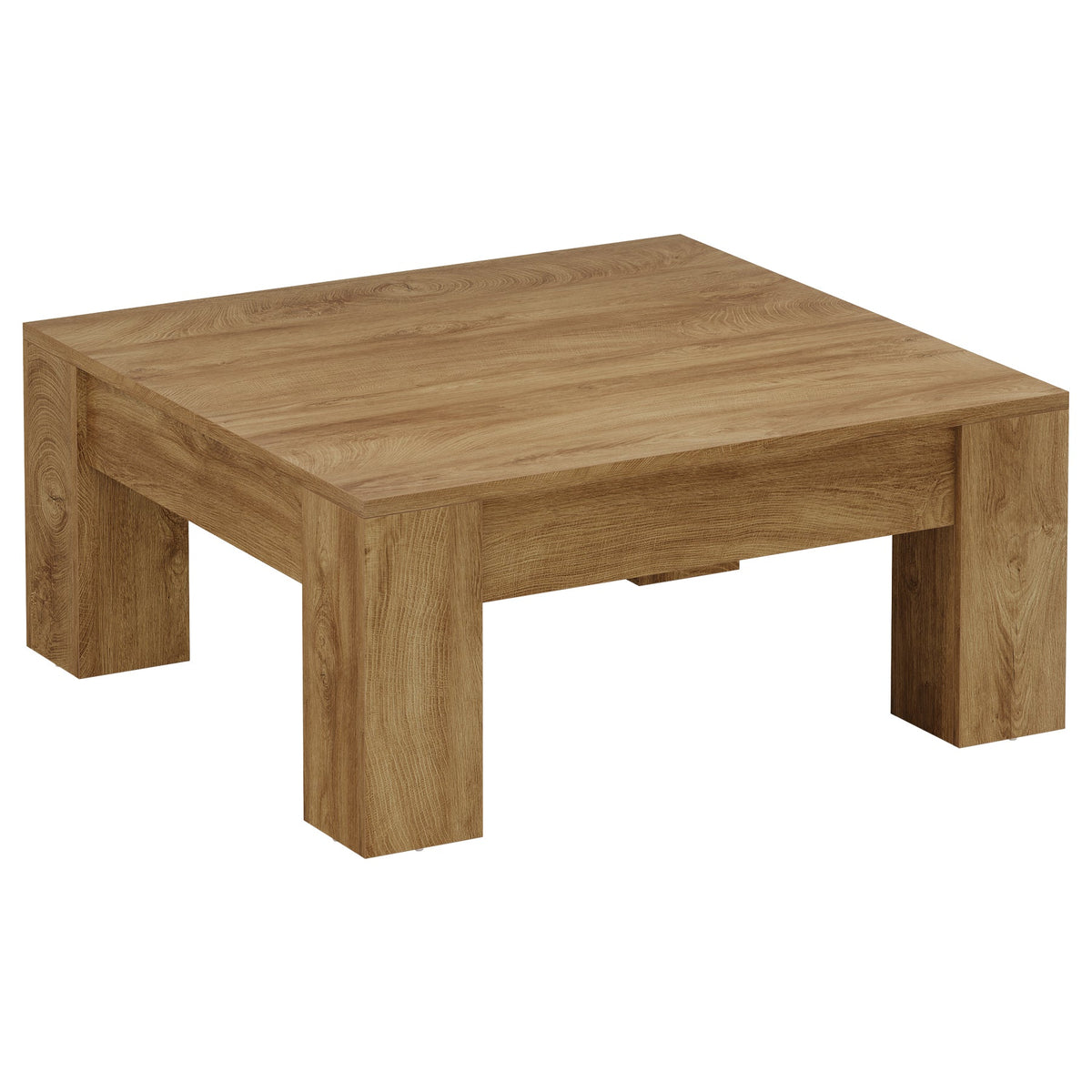 39" Square Coffee Table, Farmhouse Wood Coffee Table with Sturdy Legs