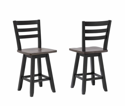 Swivel Counter Stool, Set of 2 – Oak/Grey