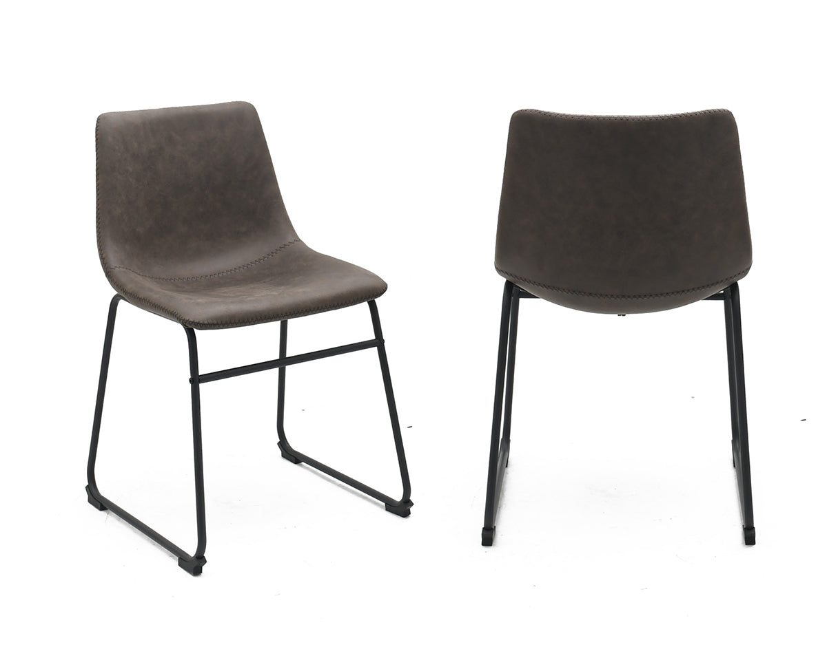 Dining Chair Set of 2 Vintage Beige