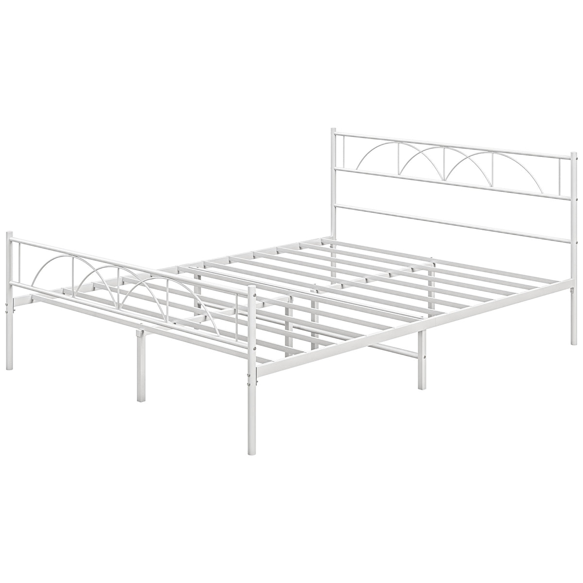 Metal Platform Bed Frame with Headboard and Footboard