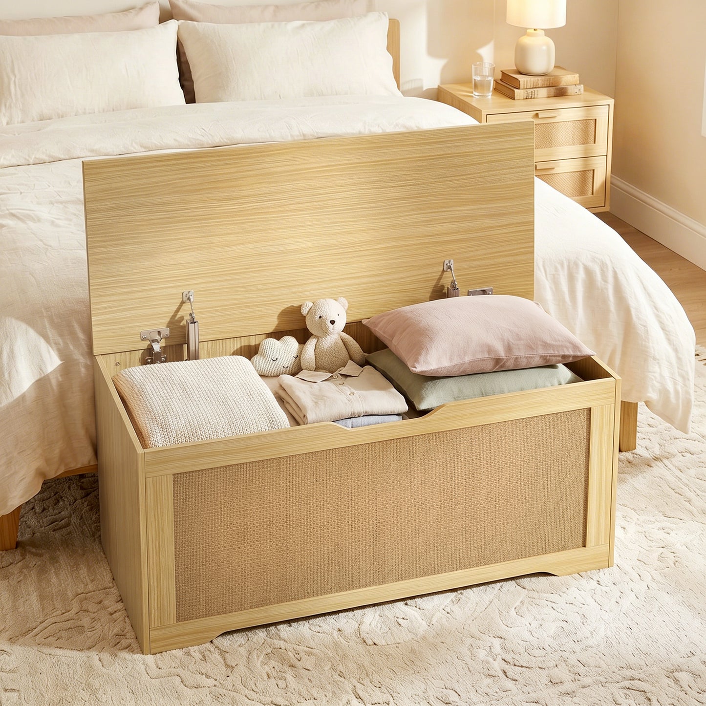 Storage Chest Lift Top Oak 39.4"