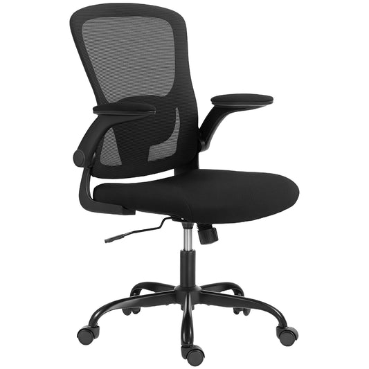 HOMCOM Ergonomic Mesh Office Chair with 4D Lumbar Support, Flip-Up Armrests, Tilt, Swivel