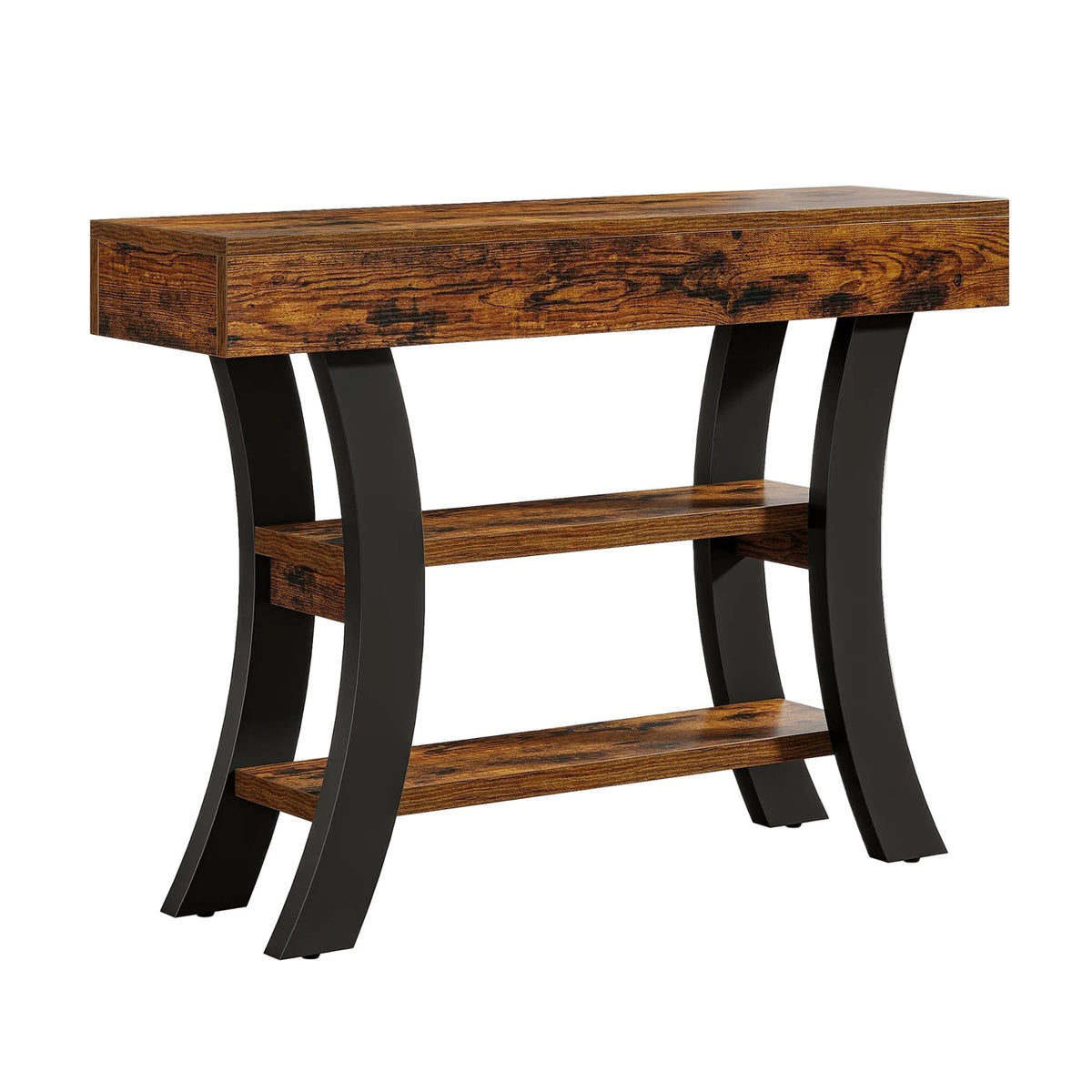 41" Console Table, Sofa Entryway Table with Storage Shelves