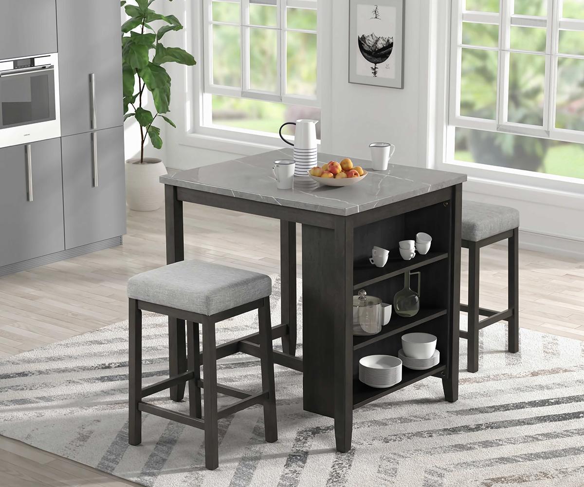 Kwality Pheony Grey 3-Piece Counter Dining Set PTS06