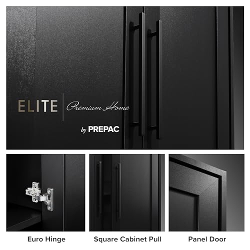 Tall Garage Storage Cabinet & Pantry Storage Cabinet, 2-Door Freestanding Garage Cabinet with Adjustable Shelves, 16"D x 32"W x 65"H, Black BES-3264