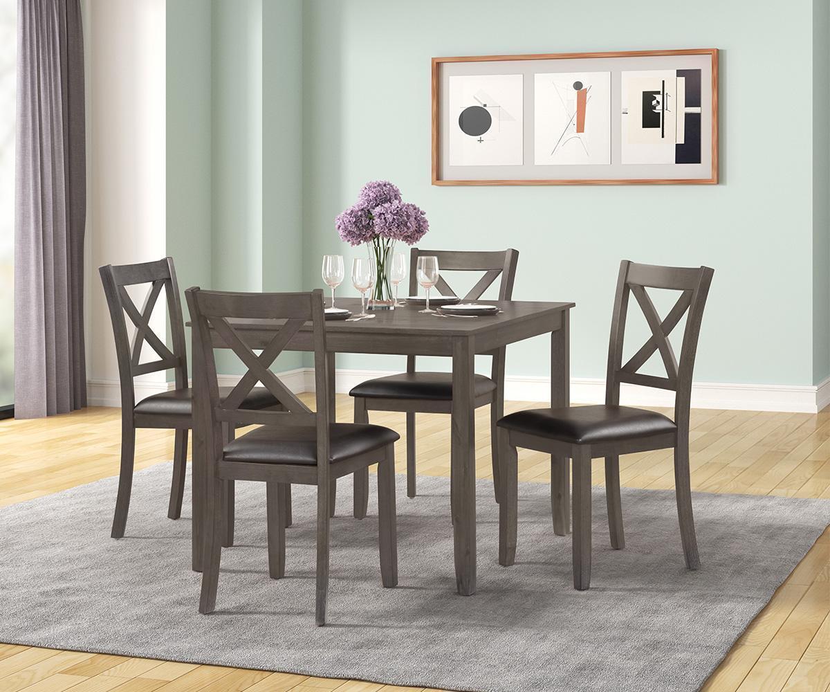 Julio Grey 5-Piece Solid Wood Dining Set DTS2014GR
