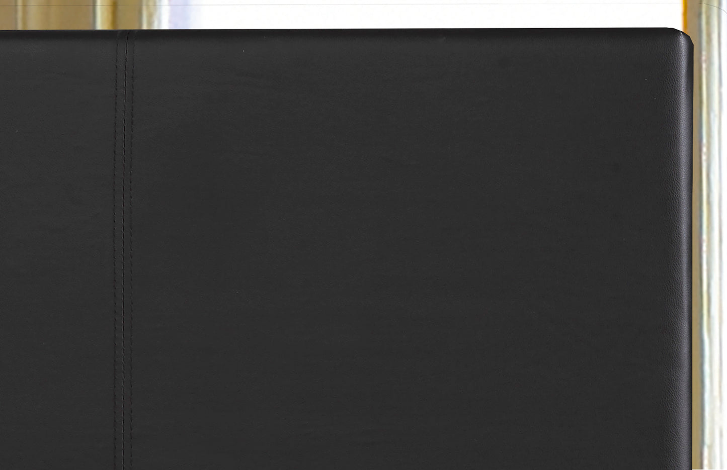 Sleek Black Faux Leather Full Platform Bed Frame with Bentwood Slats