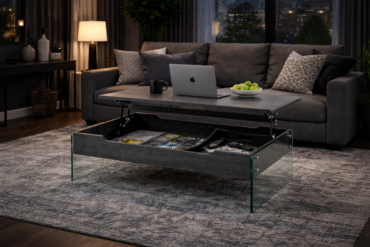 Glass Coffee Table – Grey (Style 2)