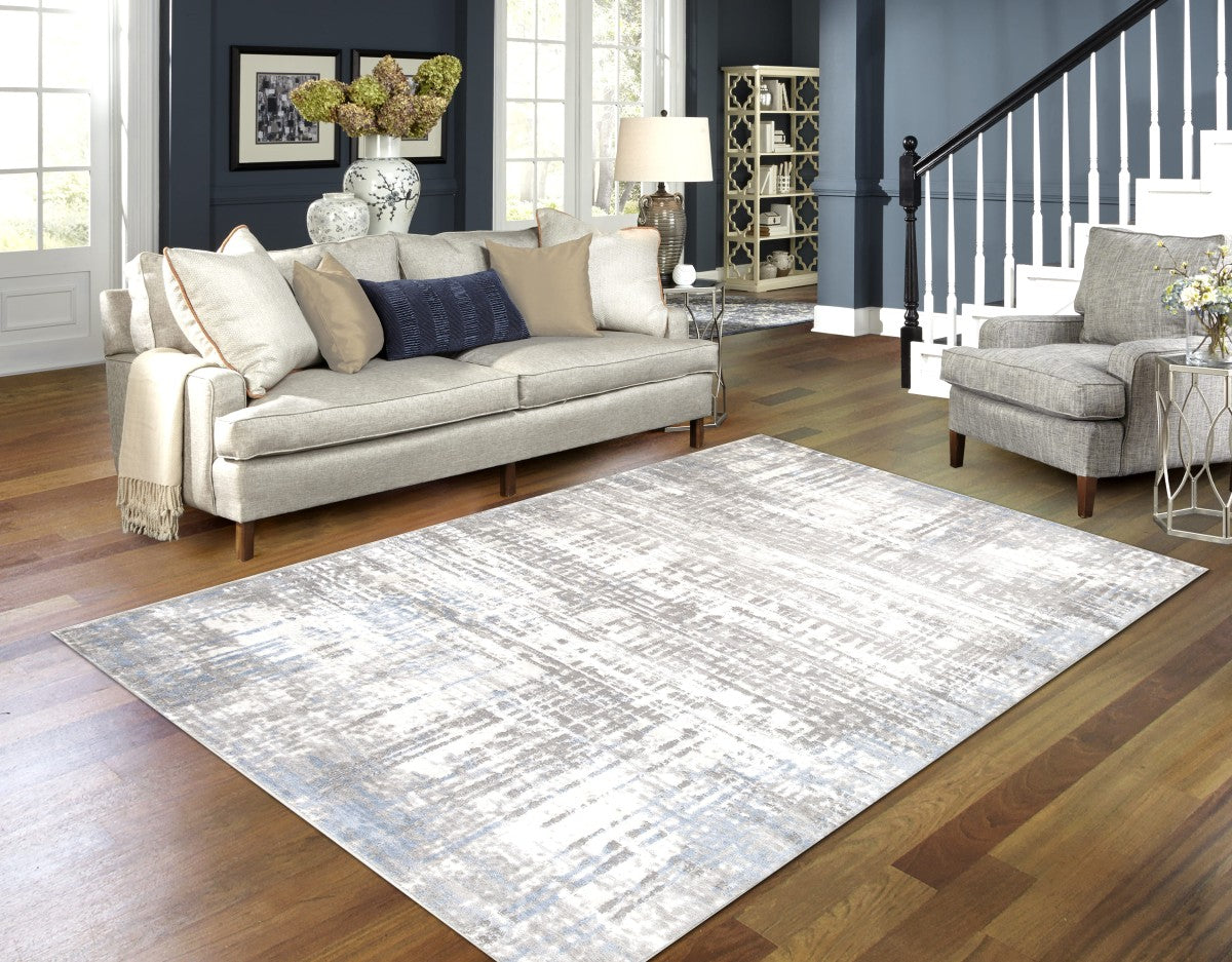 Distressed Jute Area Rug – Grey