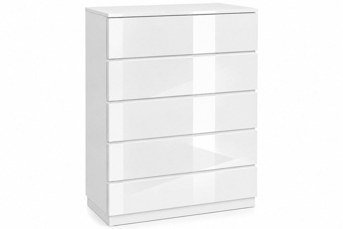 Amsterdam White High-Gloss Lacquer Bedroom Set – Modern Queen & King Collection