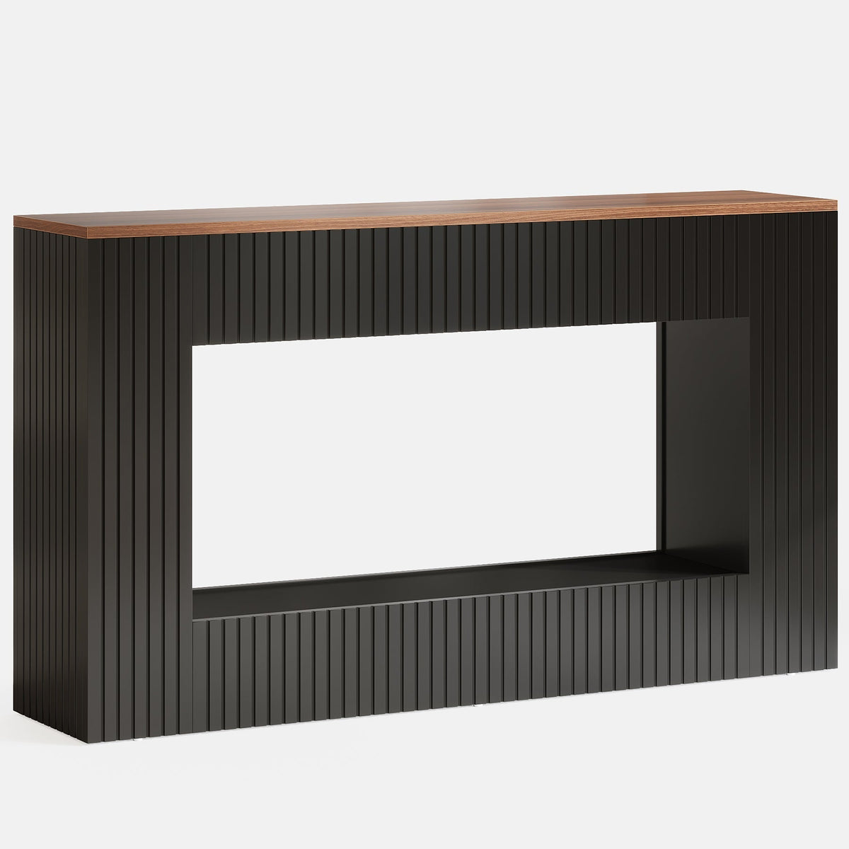 55" Console Table, Wood Entryway Table Sofa Table with Storage
